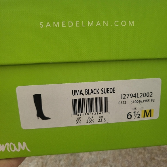 New! Sam edelman uma black suede knee high boots 6.5 - Picture 3 of 12